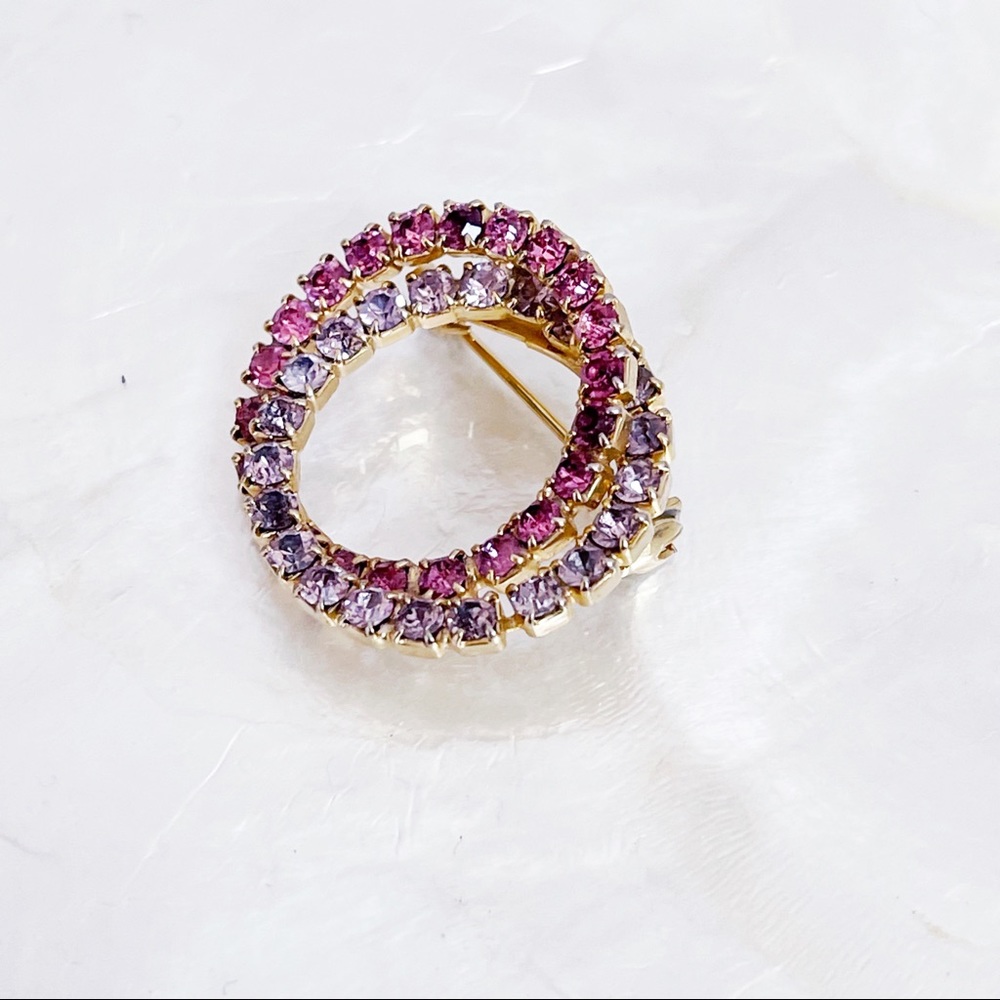 Pink & Purple Rhinestone Interlocking Circle Infi… - image 5